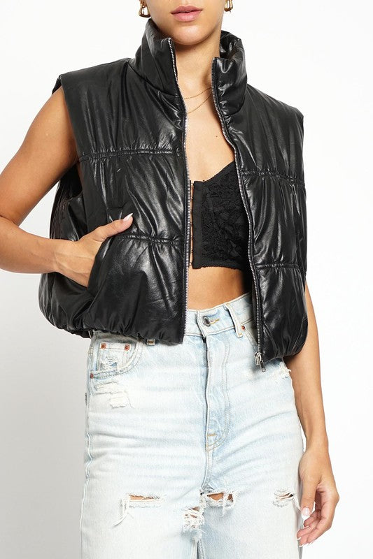 Logan Faux Leather Vest