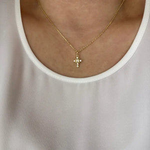 Betty 18K Gold Filled Cross Necklace