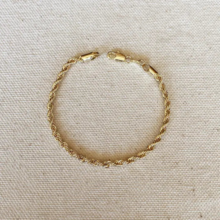 18K Gold Filled OBX Rope Bracelet