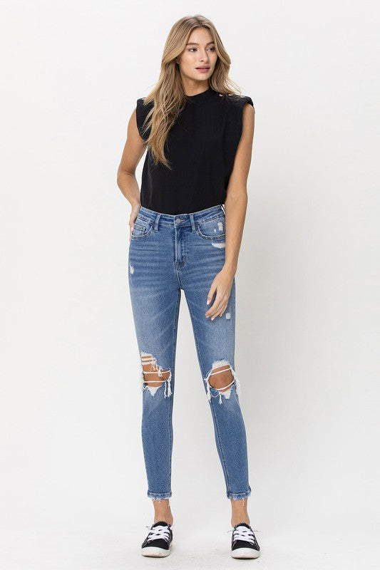 Giselle Distressed High Rise Jeans