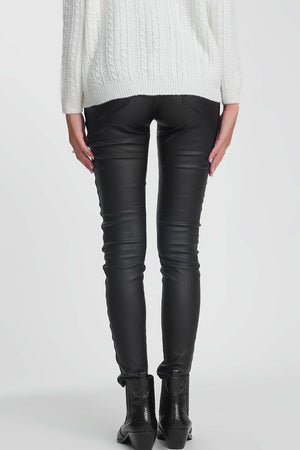 Kylie Racer Stripe Leather Leggings