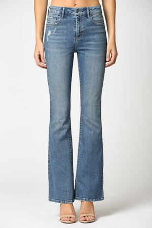 Open image in slideshow, Ryan Mid Rise Flare Jeans
