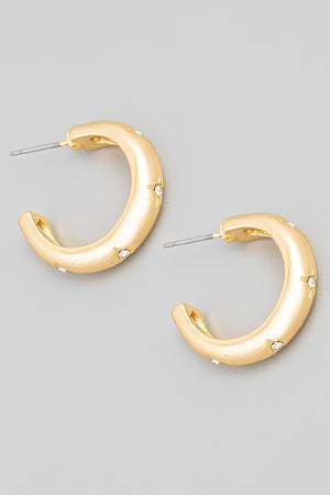 Open image in slideshow, Gia Crystal Inset Hoops
