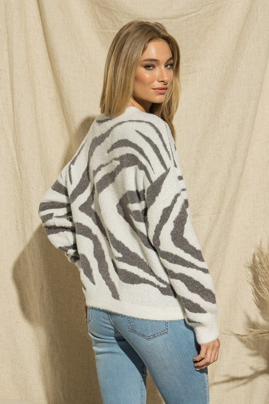 Phoebe Zebra Print Sweater