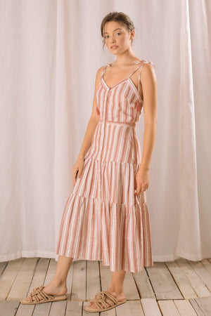 Leyana Stripe Midi Dress