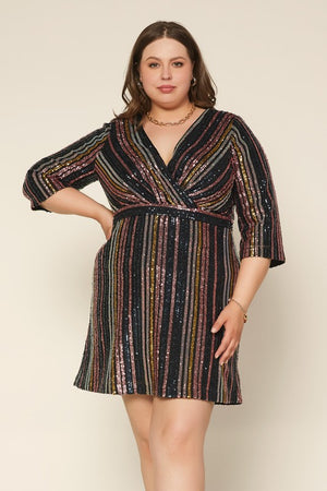 Open image in slideshow, Charlotte Sequin Dress Plus
