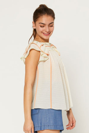 Saylor Boatneck Flutter Top