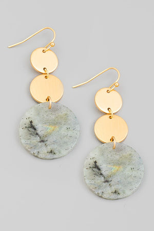 Open image in slideshow, Lola Stone Disc Earrings
