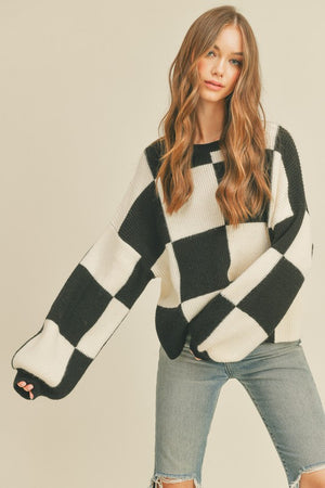 Open image in slideshow, Nina Checker Sweater
