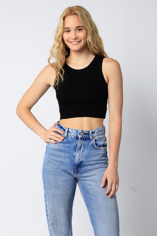 Ella Ribbed Knit Crop Tank