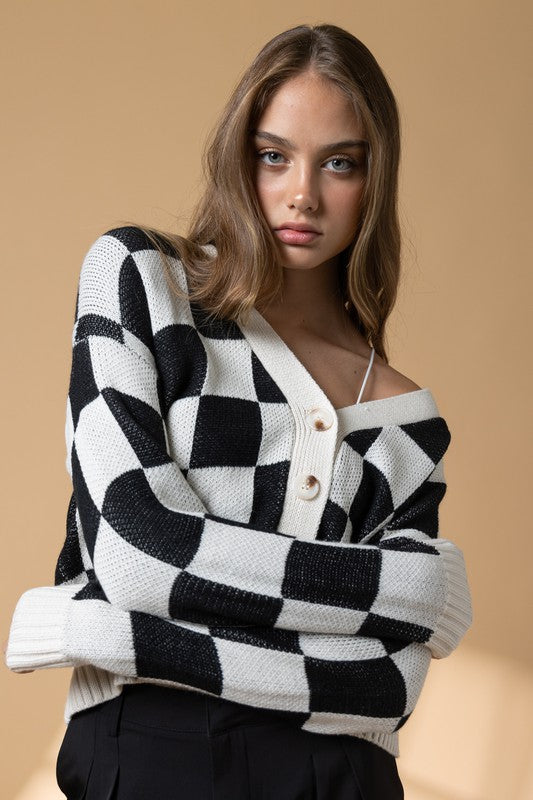 Alaia Checkered Cardigan