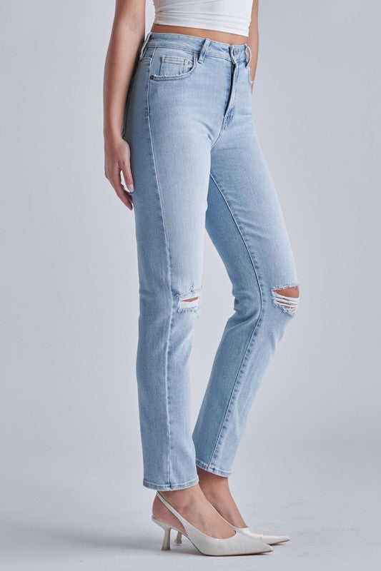 Victoria Distressed Straight Jeans