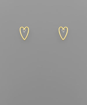 Open image in slideshow, Ana Gold Dipped Heart Wire Earrings
