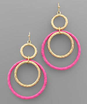 Open image in slideshow, Zoey Raffia Circle Earrings
