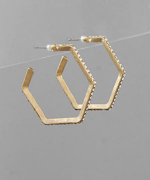 Open image in slideshow, Bria Hexagon Earrings
