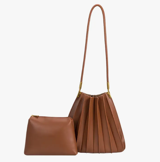 Carrie Vegan Leather Pleated Bag