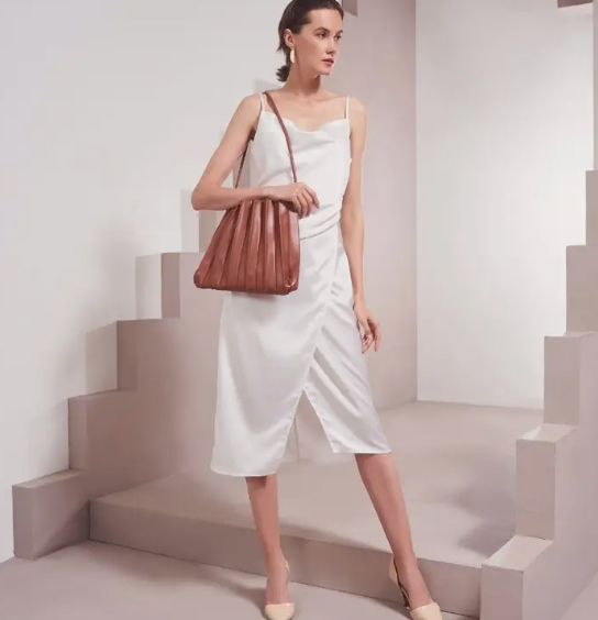 Carrie Vegan Leather Pleated Bag
