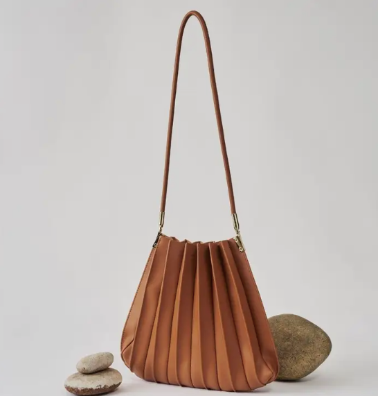 Carrie Vegan Leather Pleated Bag