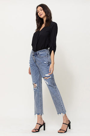 Kassie Asymmetrical High Rise Jeans