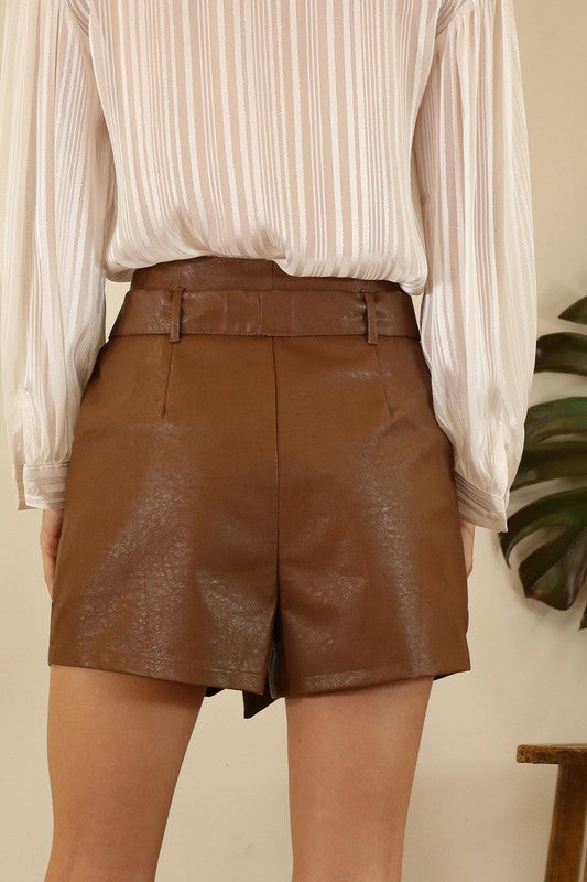 Havana Faux Leather Shorts