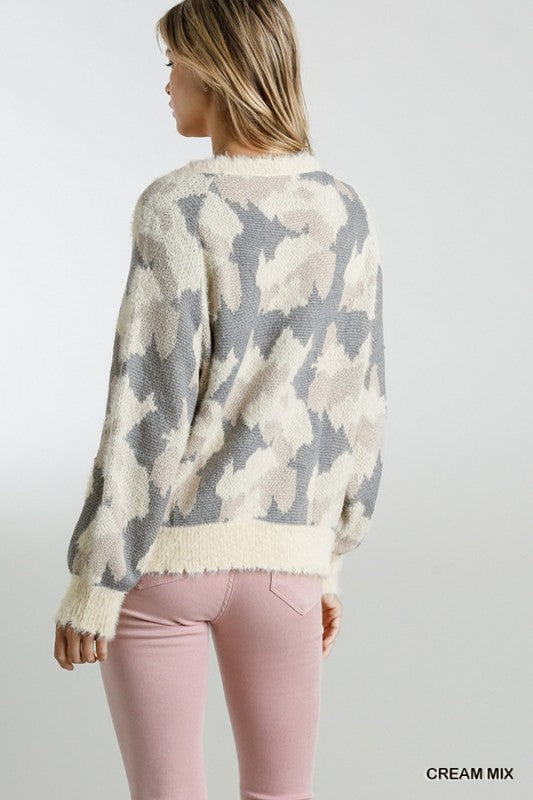 Miley Fuzzy Print Sweater