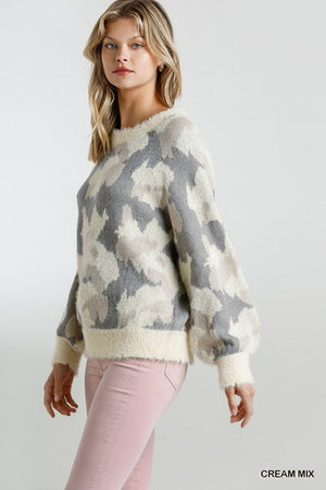 Miley Fuzzy Print Sweater